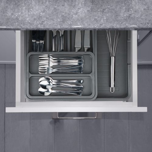 2x Tiroir à Couverts Extensible Noir