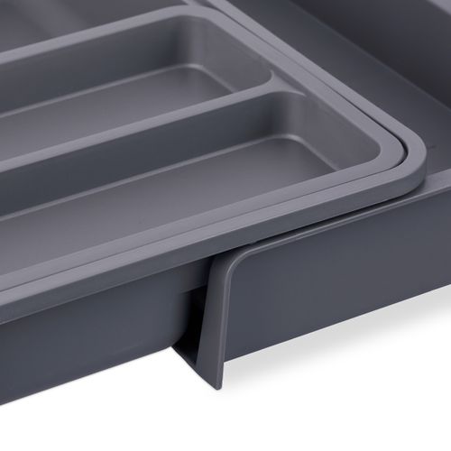 2x Tiroir à Couverts Extensible Noir