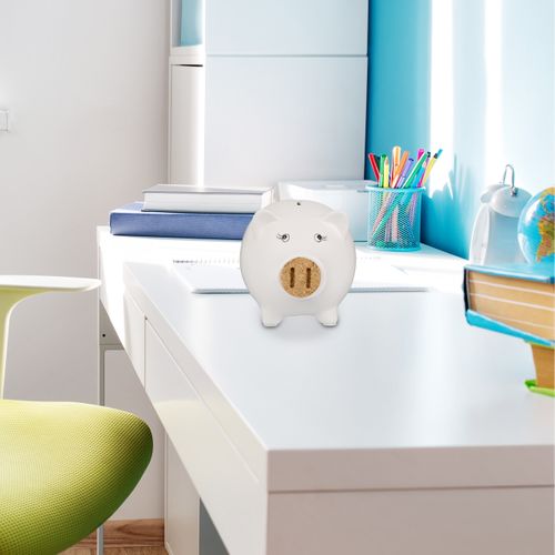 10x Tirelire Blanche Avec Nez En Liège