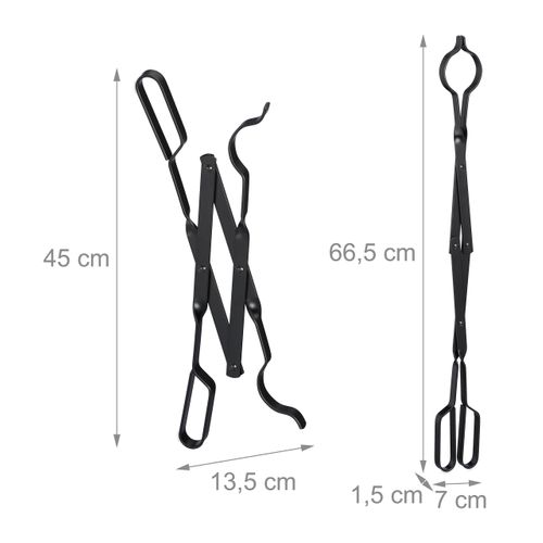 2 Pinces Longues En Acier Pour Cheminée