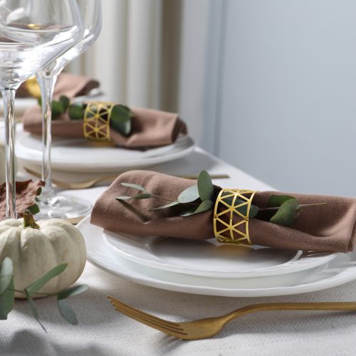 48 Ronds De Serviette Doré