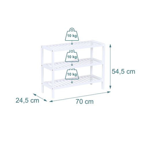Meuble à Chaussures Blanc En Bambou