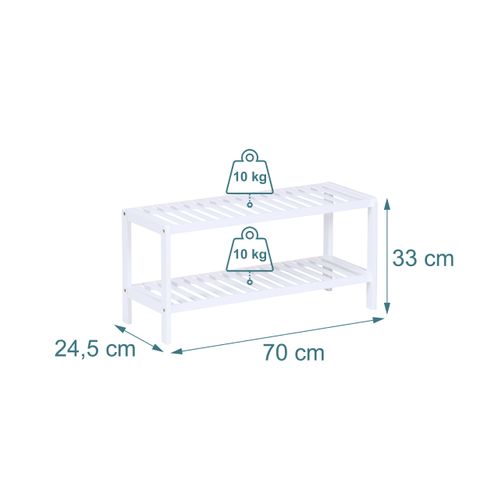 Meuble à Chaussures Blanc En Bambou