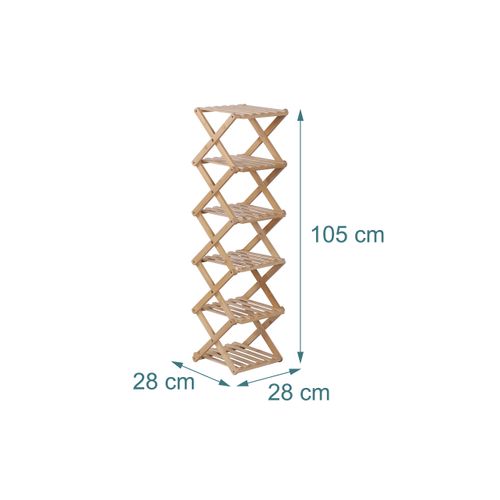 Étagère à Chaussures Pliable Bambou