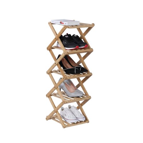 Étagère à Chaussures Pliable Bambou