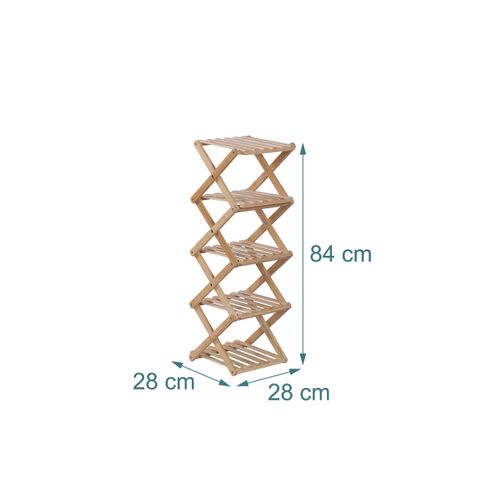 Étagère à Chaussures Pliable Bambou
