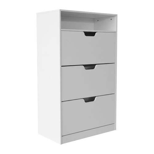 Meuble à Chaussures Avec 3 Portes 80x24x140 Cm - Blanc