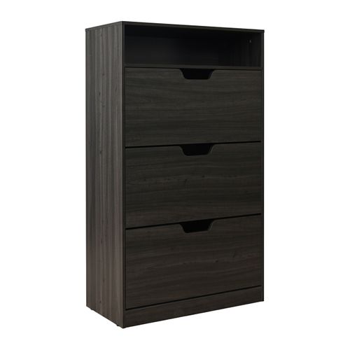 Meuble à Chaussures Avec 3 Portes 80x24x140 Cm - Noir