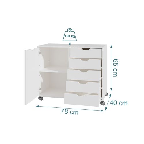 Caisson Roulant Avec Tiroirs Et Étagères
