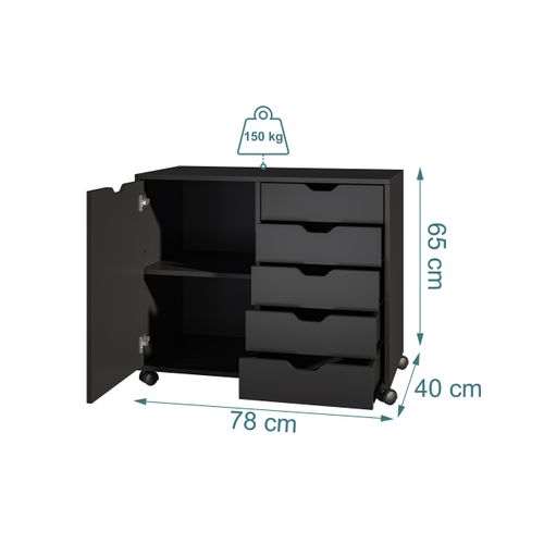 Caisson Roulant Avec Tiroirs Et Étagères