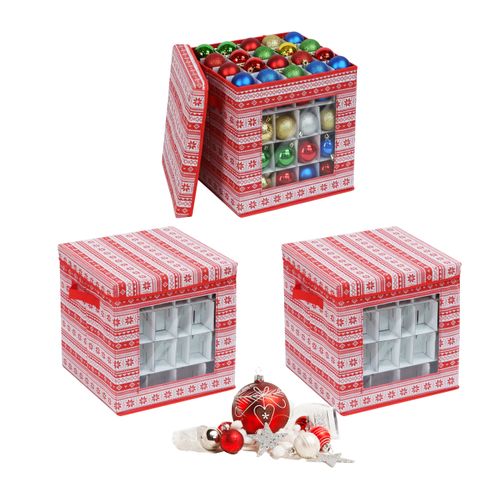 Boîte De Rangement Boules De Noël 3 Pièces