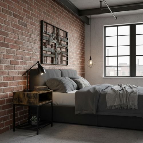 Table De Chevet Industriel Avec Étagère