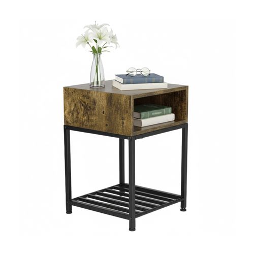 Table De Chevet Industriel Avec Étagère