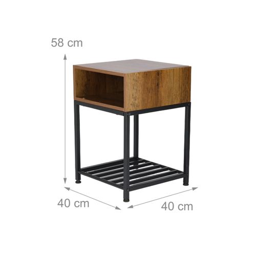 Table De Chevet Industriel Avec Étagère