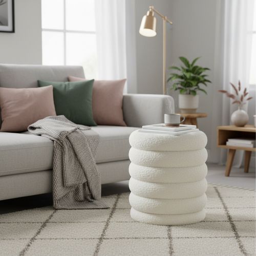 Pouf Coffre En Bouclé