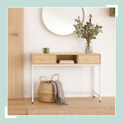 Console Avec Deux Tiroirs Et Étagère