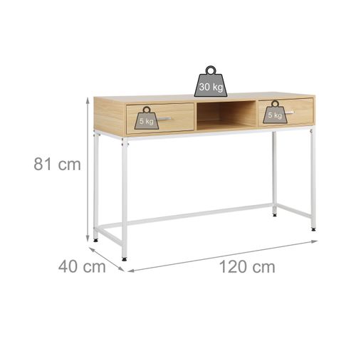 Console Avec Deux Tiroirs Et Étagère
