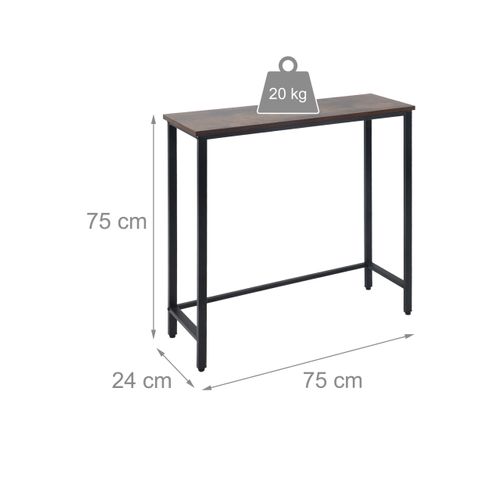 Table Console Étroite Style Industriel