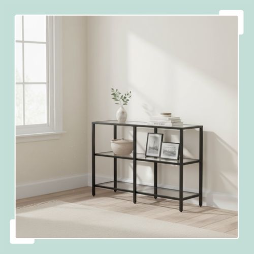 Console Avec 3 Étagères En Verre