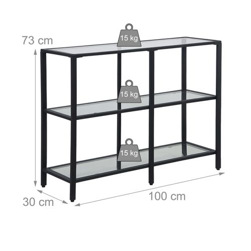 Console Avec 3 Étagères En Verre