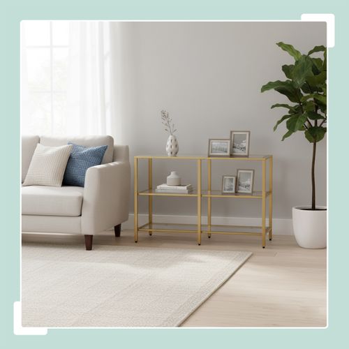 Console Avec 3 Étagères En Verre