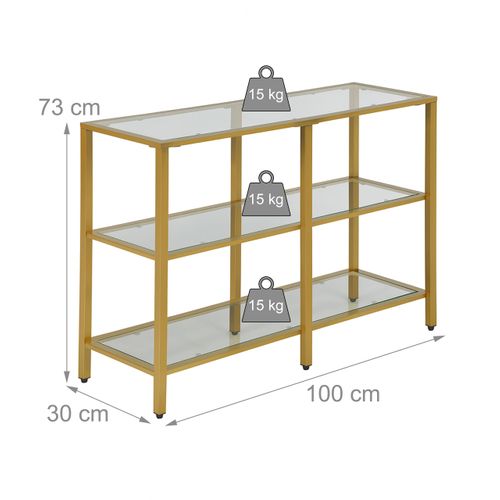 Console Avec 3 Étagères En Verre