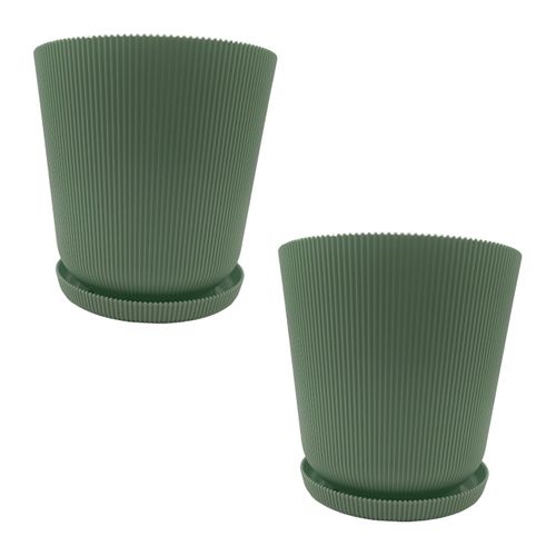 Lot De Deux Pots Avec Soucoupes