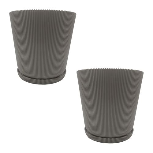 Lot De Deux Pots Avec Soucoupes