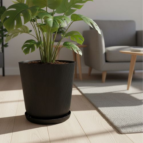 Lot De Deux Pots Avec Soucoupes