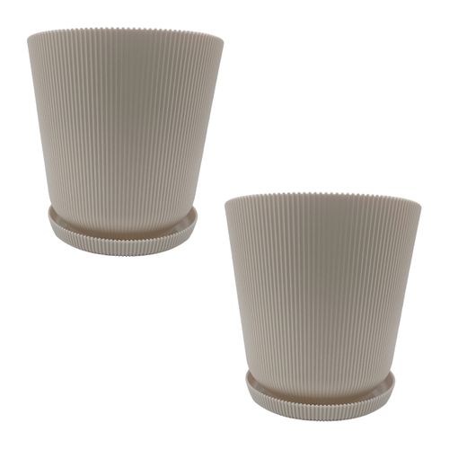 Lot De Deux Pots Avec Soucoupes