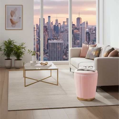 Tabouret En Velours Avec Rangement