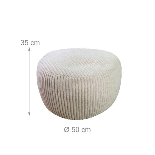 Pouf En Tissu Côtelé