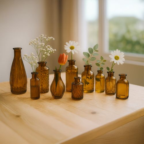 Lot De 10 Vases En Verre