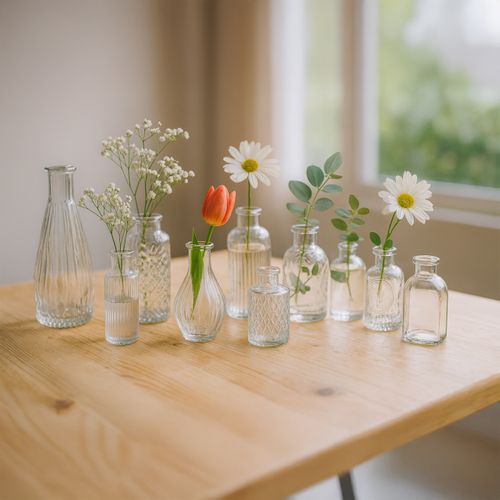Lot De 10 Vases En Verre