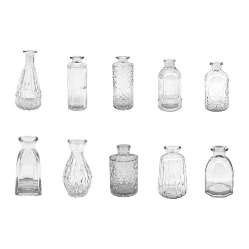 Lot De 10 Vases En Verre