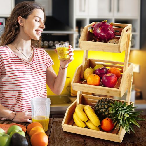Présentoir à Fruits En Bambou