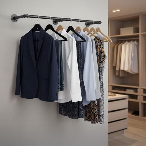 Barre à Vêtements Murale Industrielle