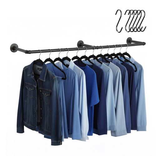 Barre à Vêtements Murale Industrielle