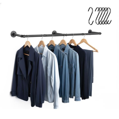 Barre à Vêtements Murale Industrielle