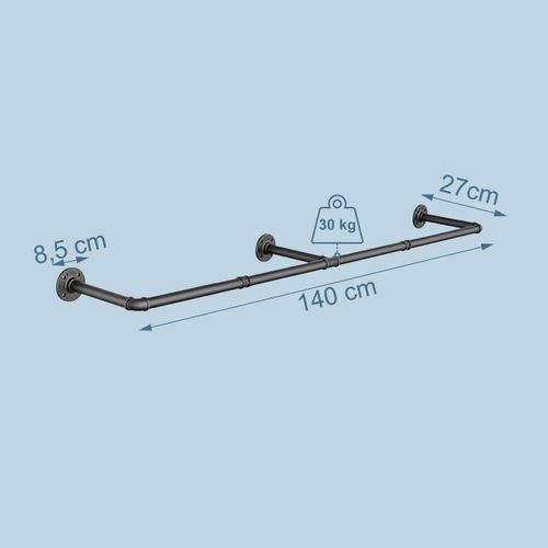 Barre à Vêtements Murale Industrielle