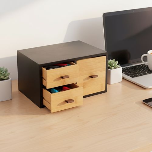 Boîte à Tiroirs En Bambou Avec Anses