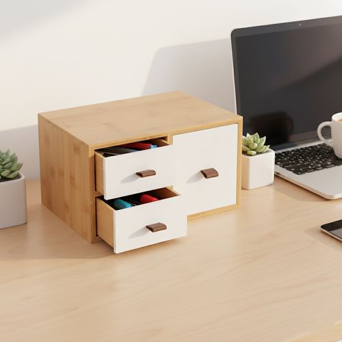 Boîte à Tiroirs En Bambou Avec Anses