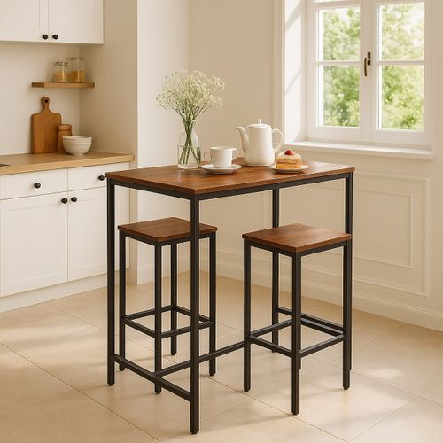Ensemble De Bar Avec 2 Tabourets