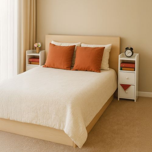 Table De Chevet Blanc Étroit