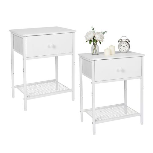 Chevets Lot De 2 Avec Tiroir Et Tablette