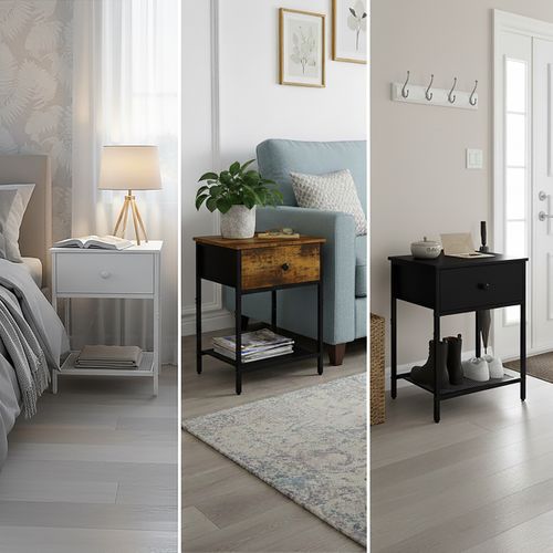 Chevets Lot De 2 Avec Tiroir Et Tablette