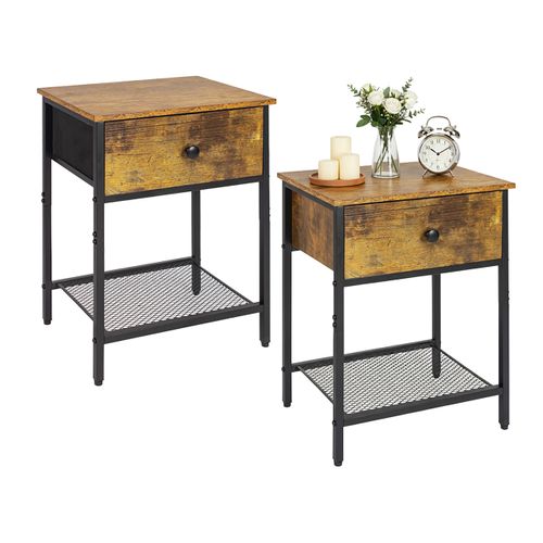 Chevets Lot De 2 Avec Tiroir Et Tablette