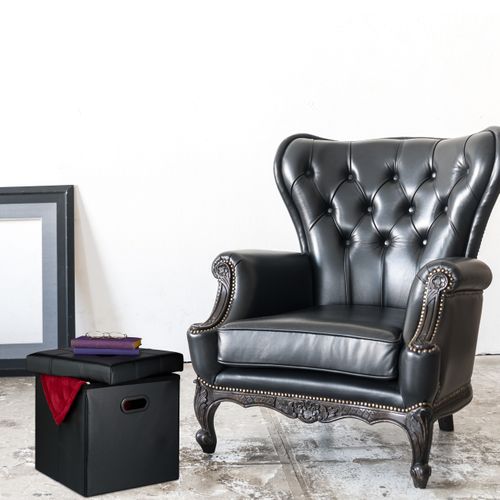 Tabouret De Rangement En Similicuir