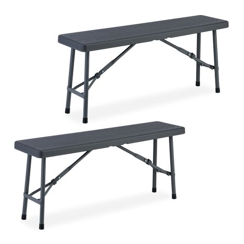 Banc Pliable Aspect Bois Lot De 2