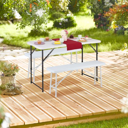 Banc Pliable Aspect Bois Lot De 2
